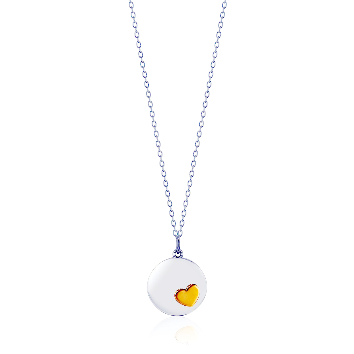 Tiary Empower Your Heart Pendant, Sterling Silver and 14k Yellow Gold