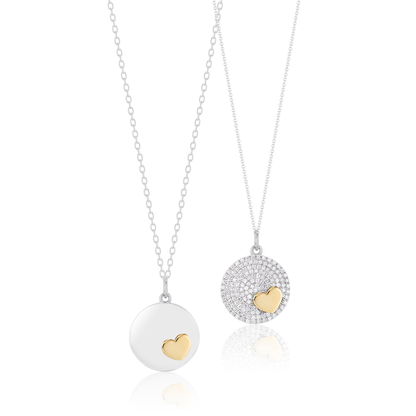 Tiary Empower Your Heart Pendant, Sterling Silver and 14k Yellow Gold