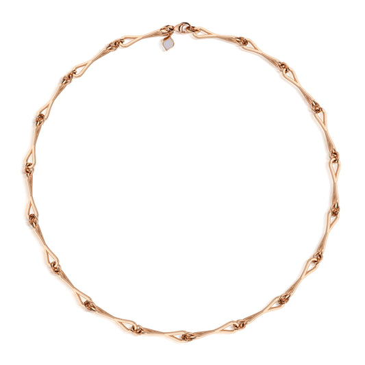 WaterDrop Large Link Necklace in 18k Rose Gold with Mother-of-Pearl Tag