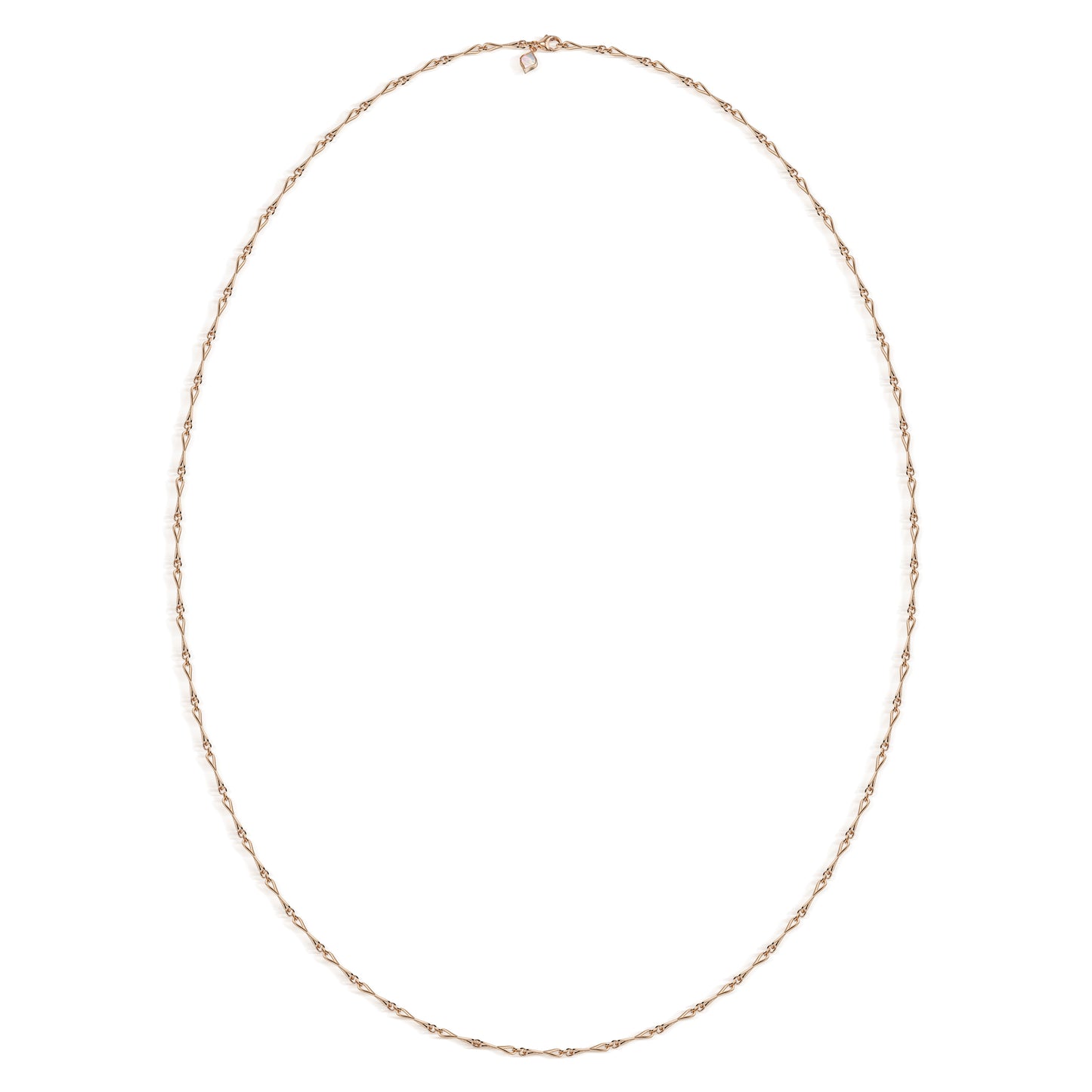 WaterDrop Small Link Necklace in 14k Yellow SMO Gold with Mother-of-Pearl Tag