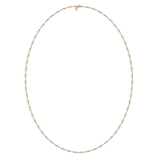 WaterDrop Small Link Necklace in 14k Yellow SMO Gold with Mother-of-Pearl Tag