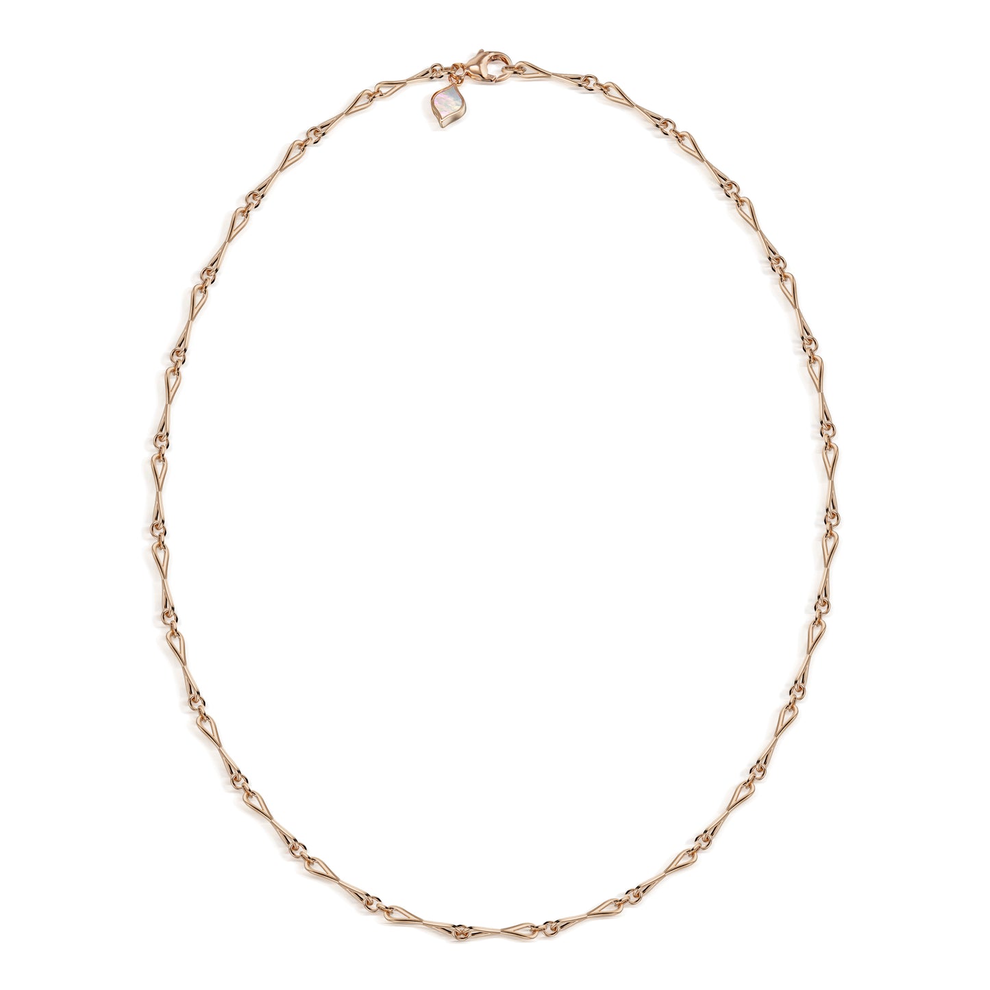 WaterDrop Medium Link Necklace in 18k Rose Gold