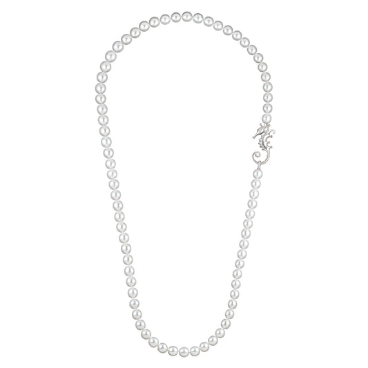 Angela Cummings Seahorse Convertible Necklace in Platinum and South Sea Pearls