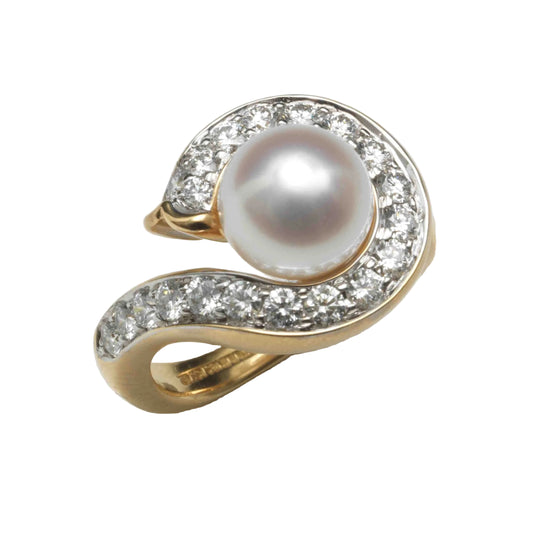 Angela Cummings Vintage Fish Tail Akoya Pearl Ring