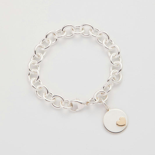 Tiary Empower Your Heart Bracelet, 17mm Charm, in Sterling Silver & 14K Yellow Gold
