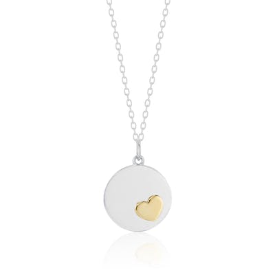 Tiary Empower Your Heart Pendant, Sterling Silver and 14k Yellow Gold