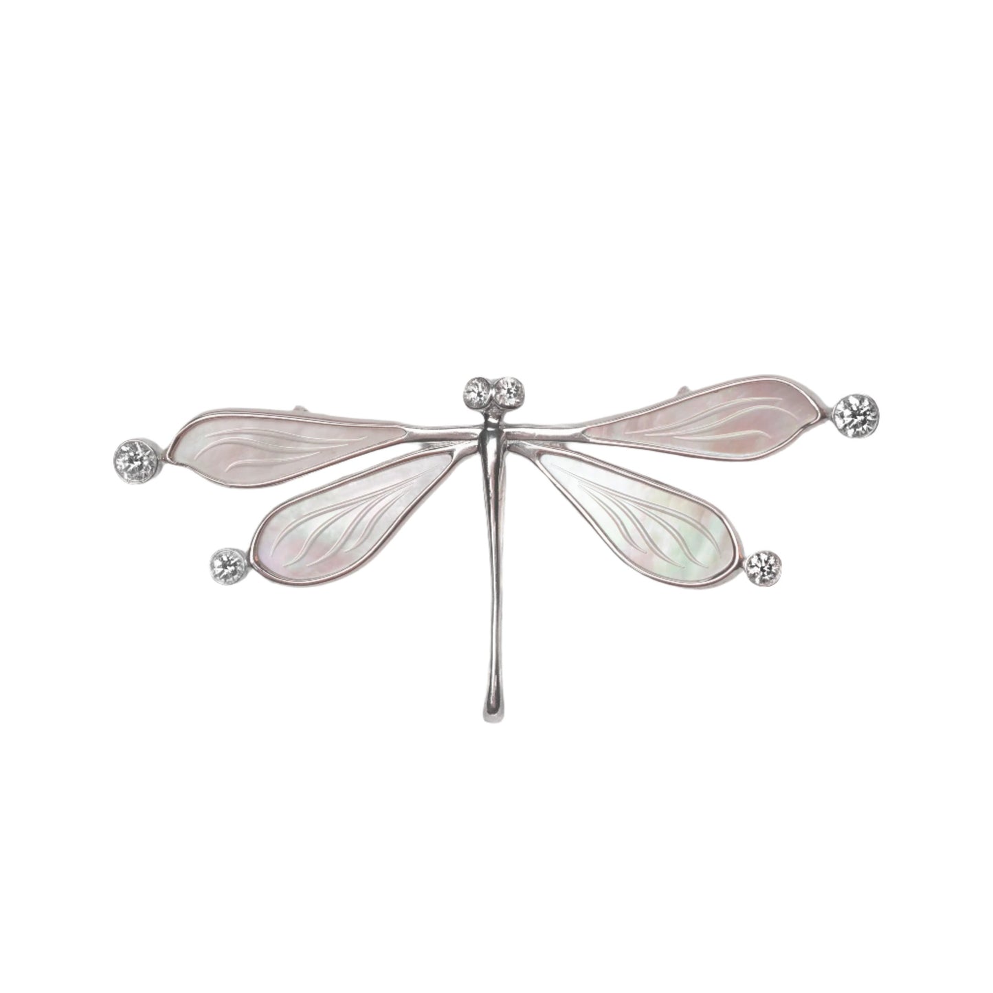 Dragonfly Brooch in Sterling Silver and Mother-of-Pearl