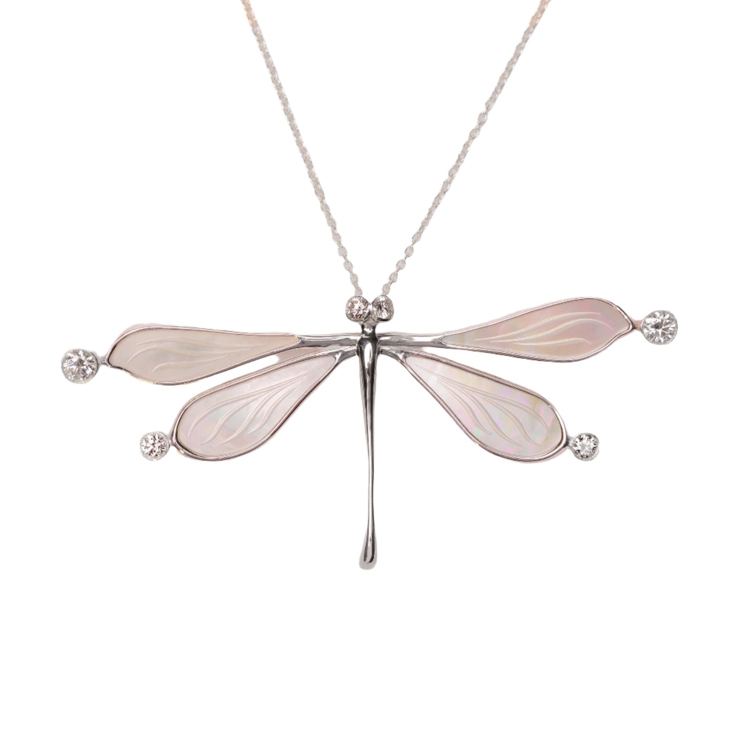 Dragonfly Brooch in Sterling Silver and Mother-of-Pearl