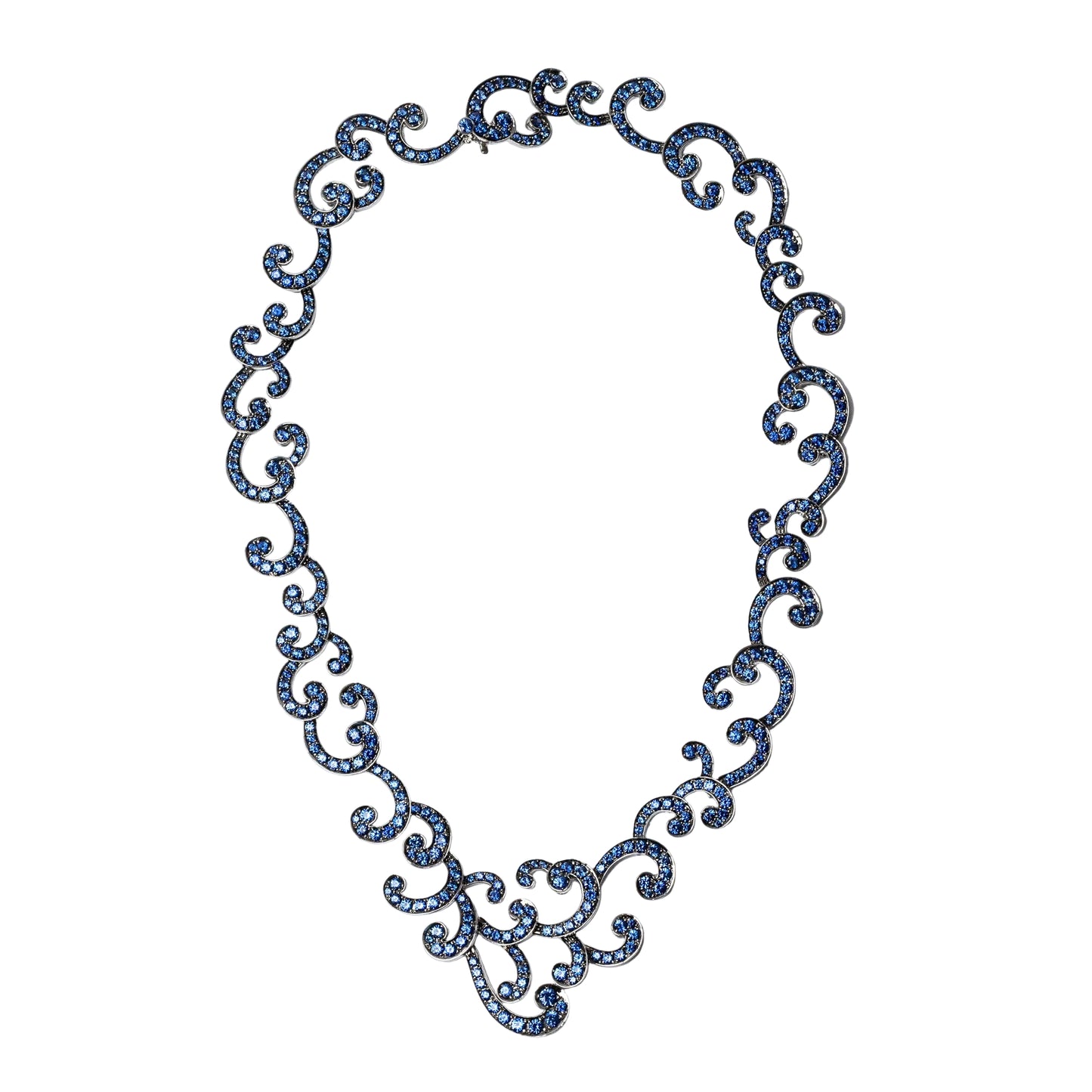 Angela Cummings Vintage Blue Sapphire Wave Necklace for Assael