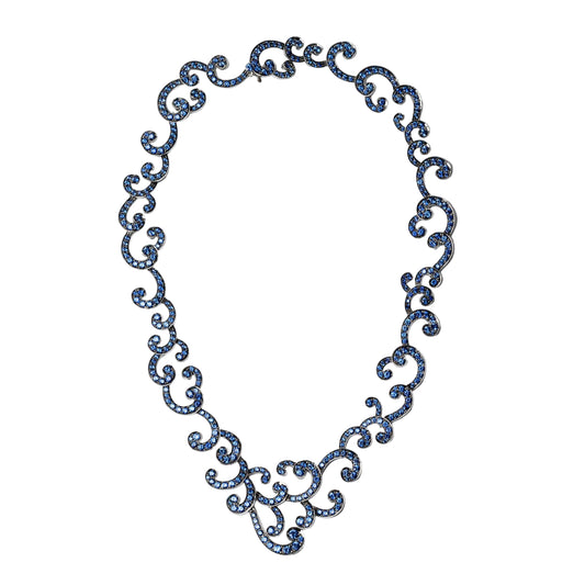 Angela Cummings Vintage Blue Sapphire Wave Necklace for Assael