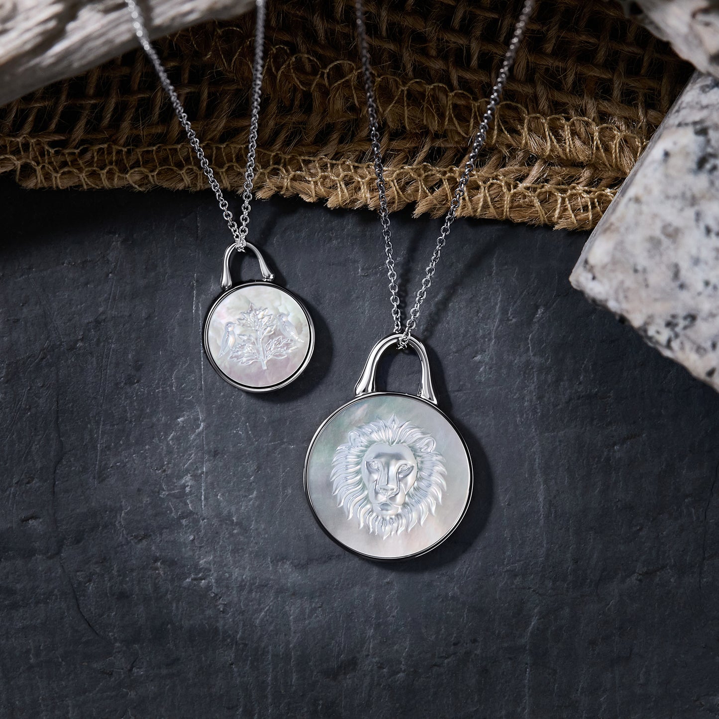 TreasureLock Tree of Life Pendant 12mm in Sterling Silver and Mother-of-Pearl