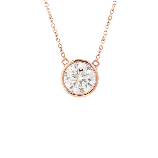 Lab-grown Diamond Pendant 2.0 Carat in 18k Rose Gold