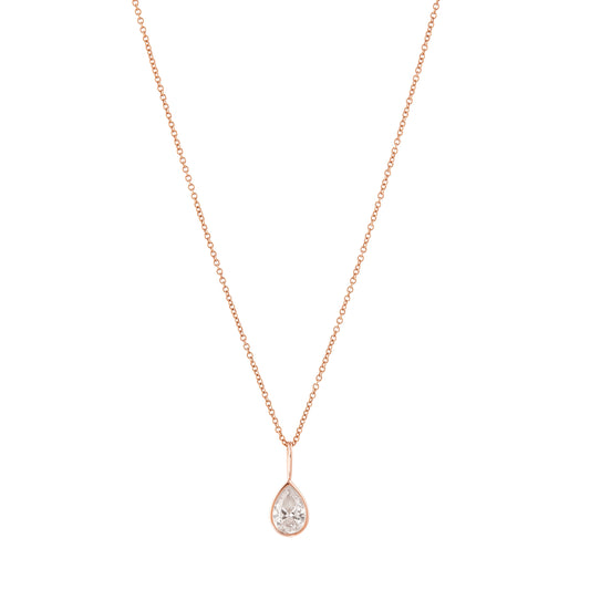 WaterDrop 1.5 Carat Lab-grown Pear Diamond Pendant in 14k Yellow Gold