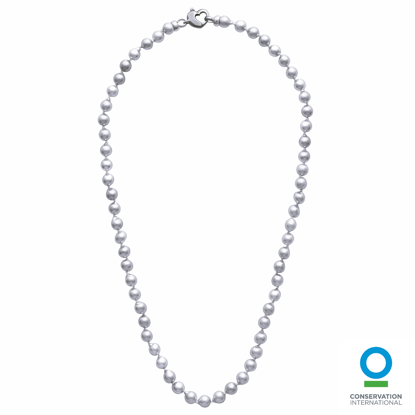 Akoya Silver-Blue 6-6.5mm Pearl Strand with Sterling Silver Heart Clasp