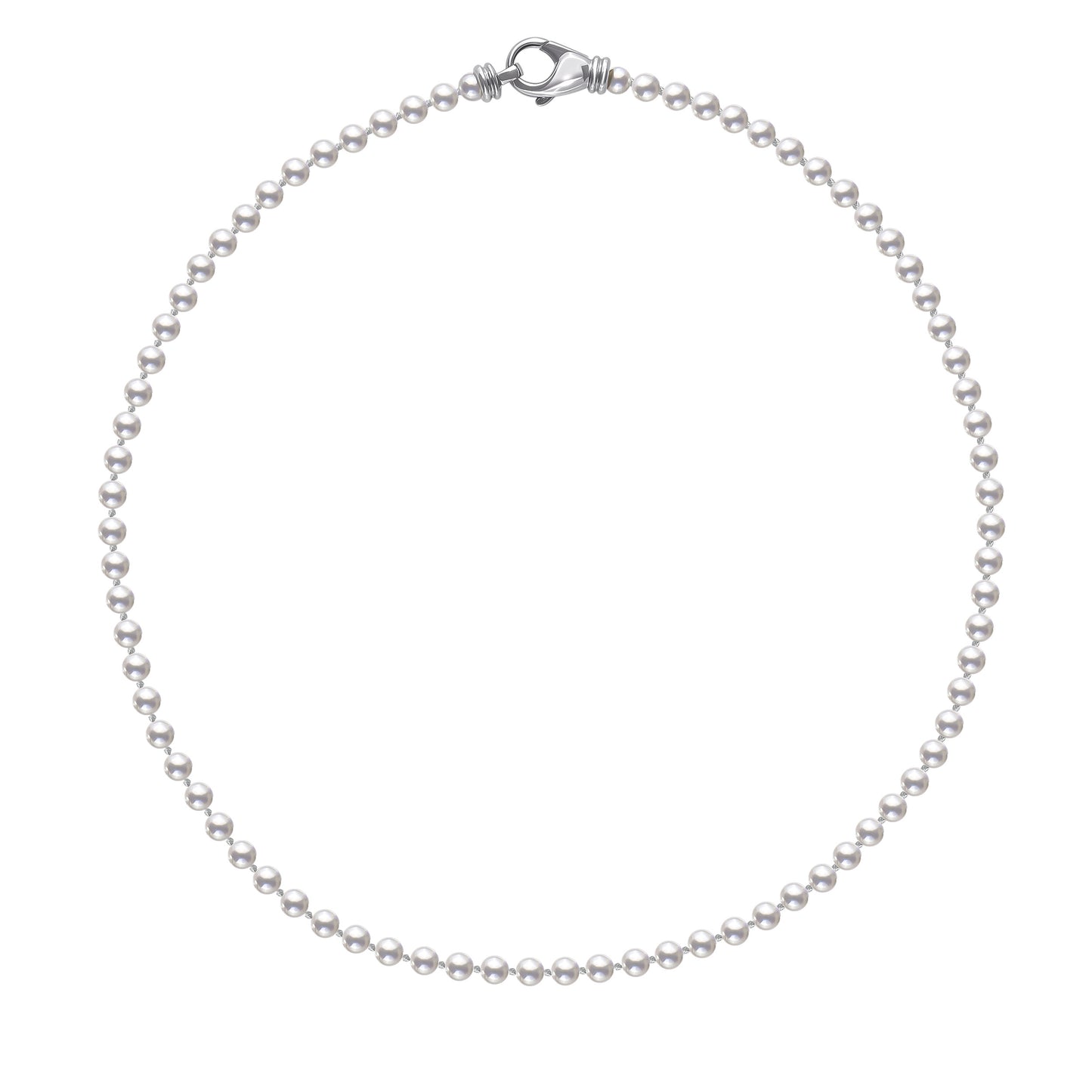 Akoya Mini White Pearl Strand with Sterling Silver Lobster Clasp