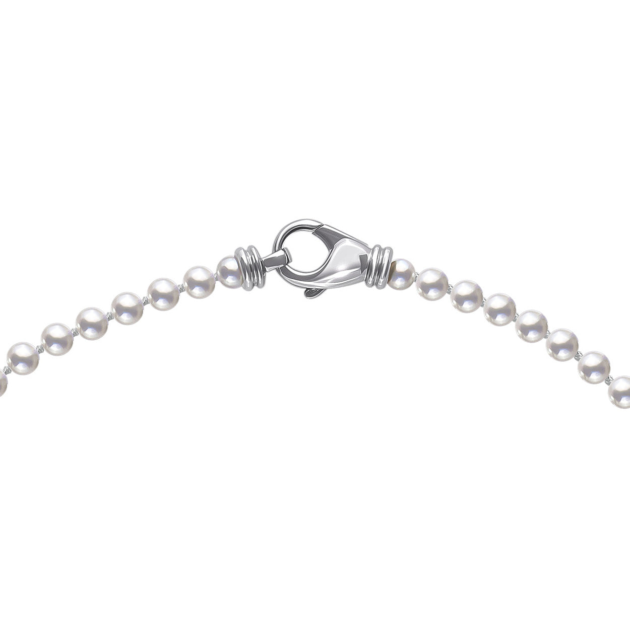 Akoya Mini White Pearl Strand with Sterling Silver Lobster Clasp