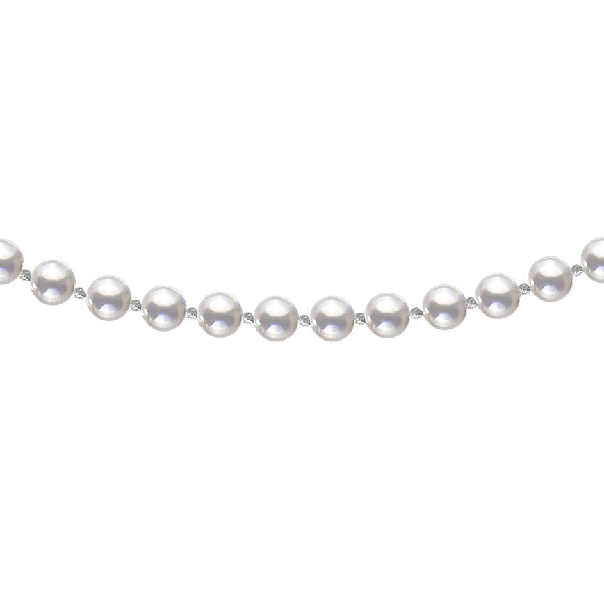 Akoya Mini White Pearl Strand with Sterling Silver Lobster Clasp