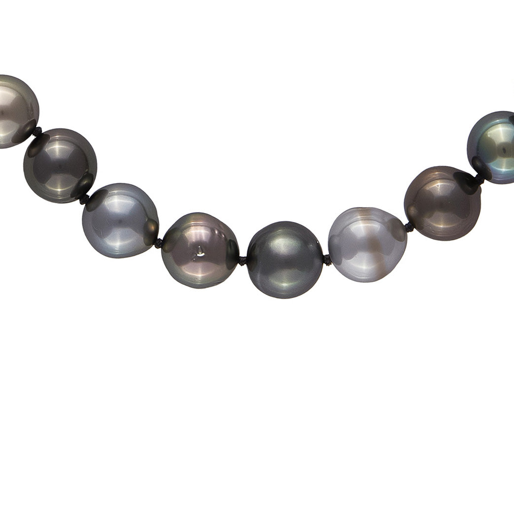 Tahitian Multicolor Baroque Pearl Necklace in 14k Yellow Gold Lobster Clasp