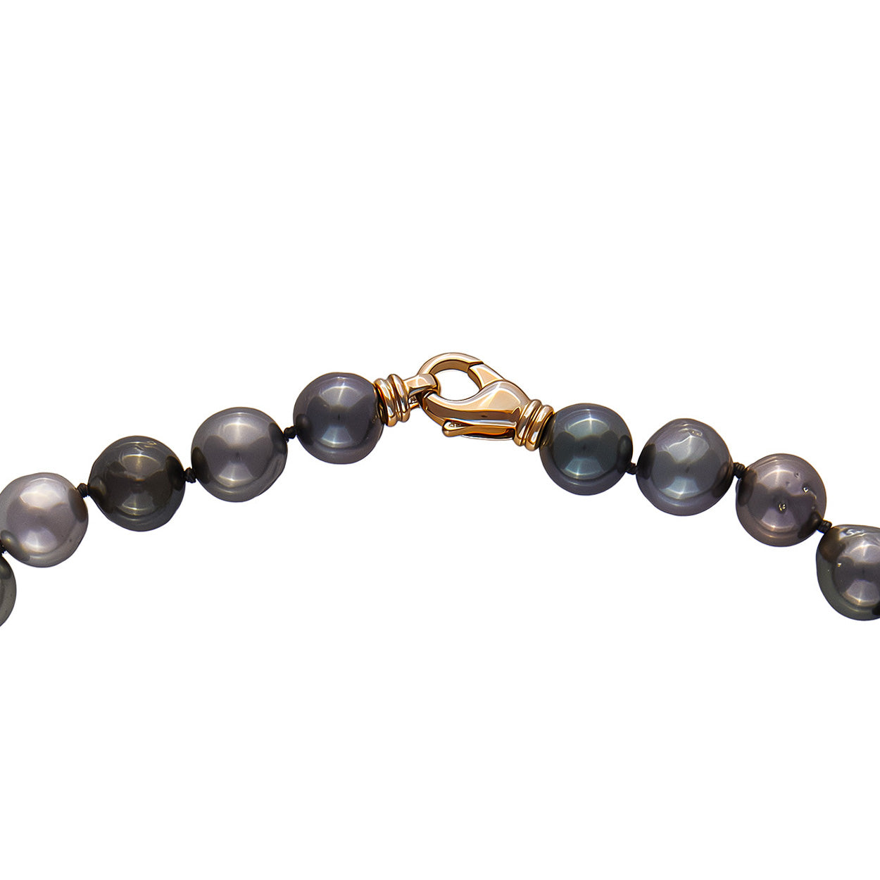 Tahitian Multicolor Baroque Pearl Necklace in 14k Yellow Gold Lobster Clasp