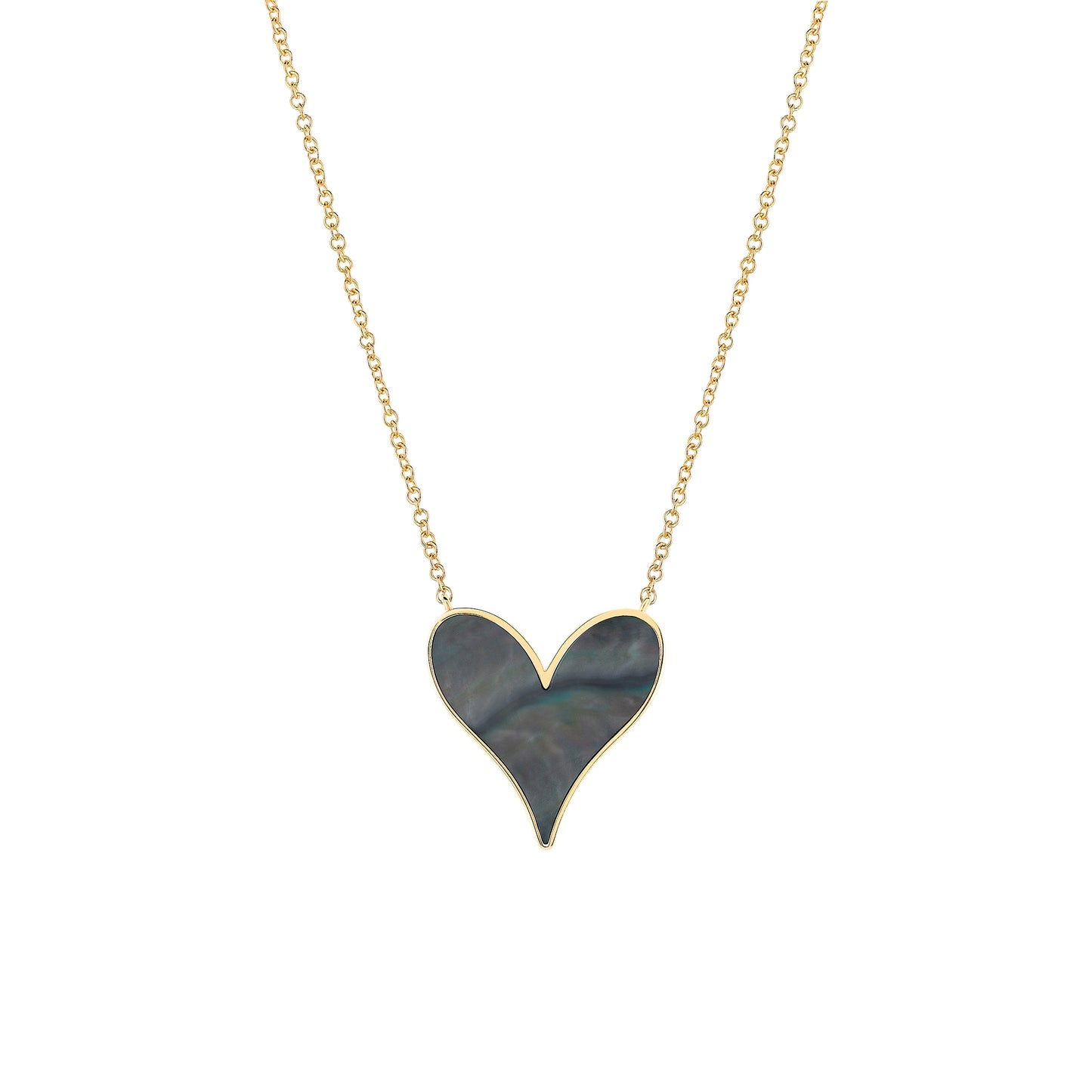 Love Pendant 15mm in 18k Yellow Gold and Tahitian Mother-of-Pearl