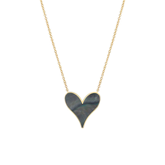 Love Pendant 15mm in 18k Yellow Gold and Tahitian Mother-of-Pearl