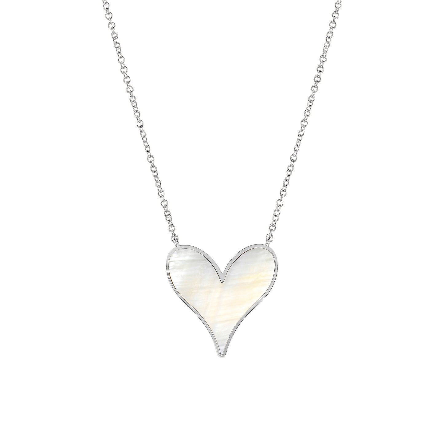 Love Pendant 15mm in Sterling Silver and Mother-of-Pearl