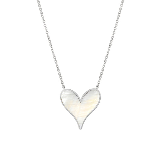 Love Pendant 15mm in Sterling Silver and Mother-of-Pearl