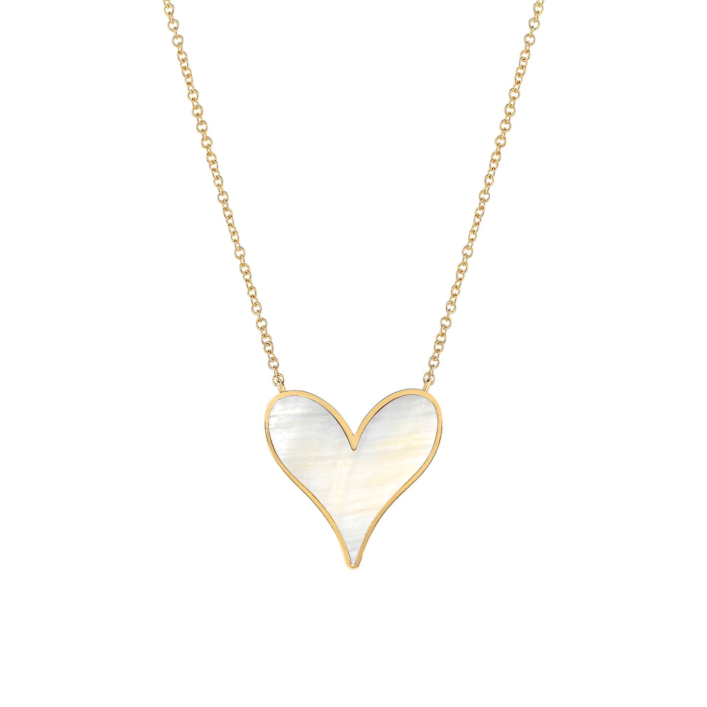 Love Pendant 15mm in 18k Yellow Gold and Mother-of-Pearl