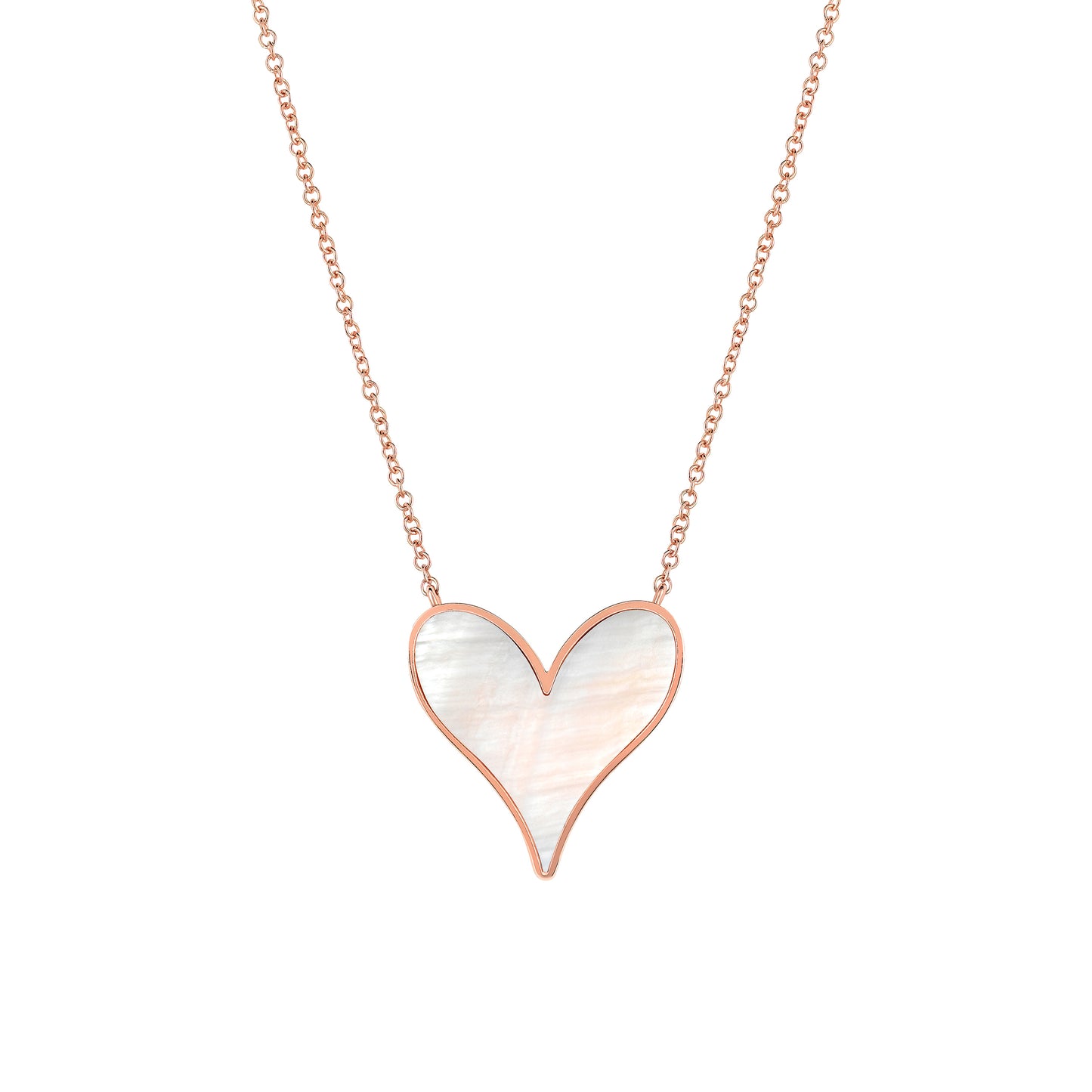 Love Pendant 15mm in 18k Rose Gold and Mother-of-Pearl