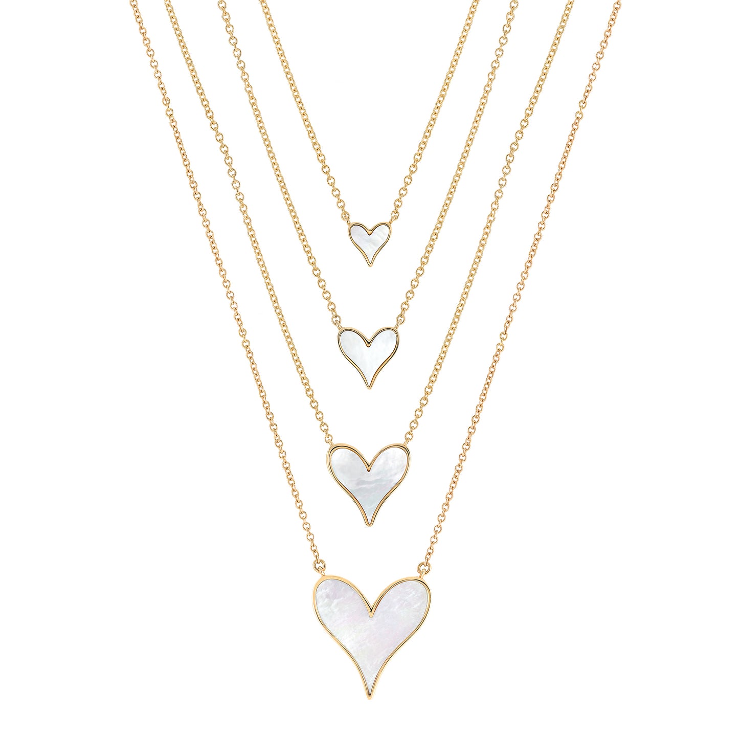 Love Pendant 5mm in 18k Yellow Gold and Mother-of-Pearl, Mini