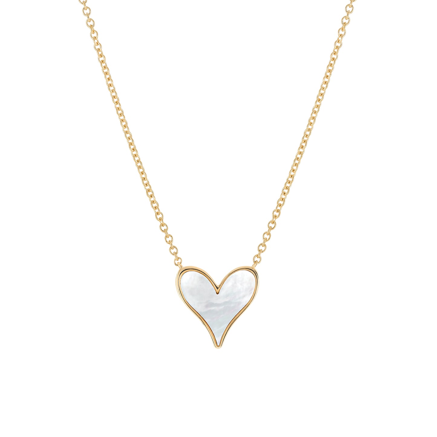 Love Pendant 9mm in 18k Yellow Gold and Mother-of-Pearl, Medium