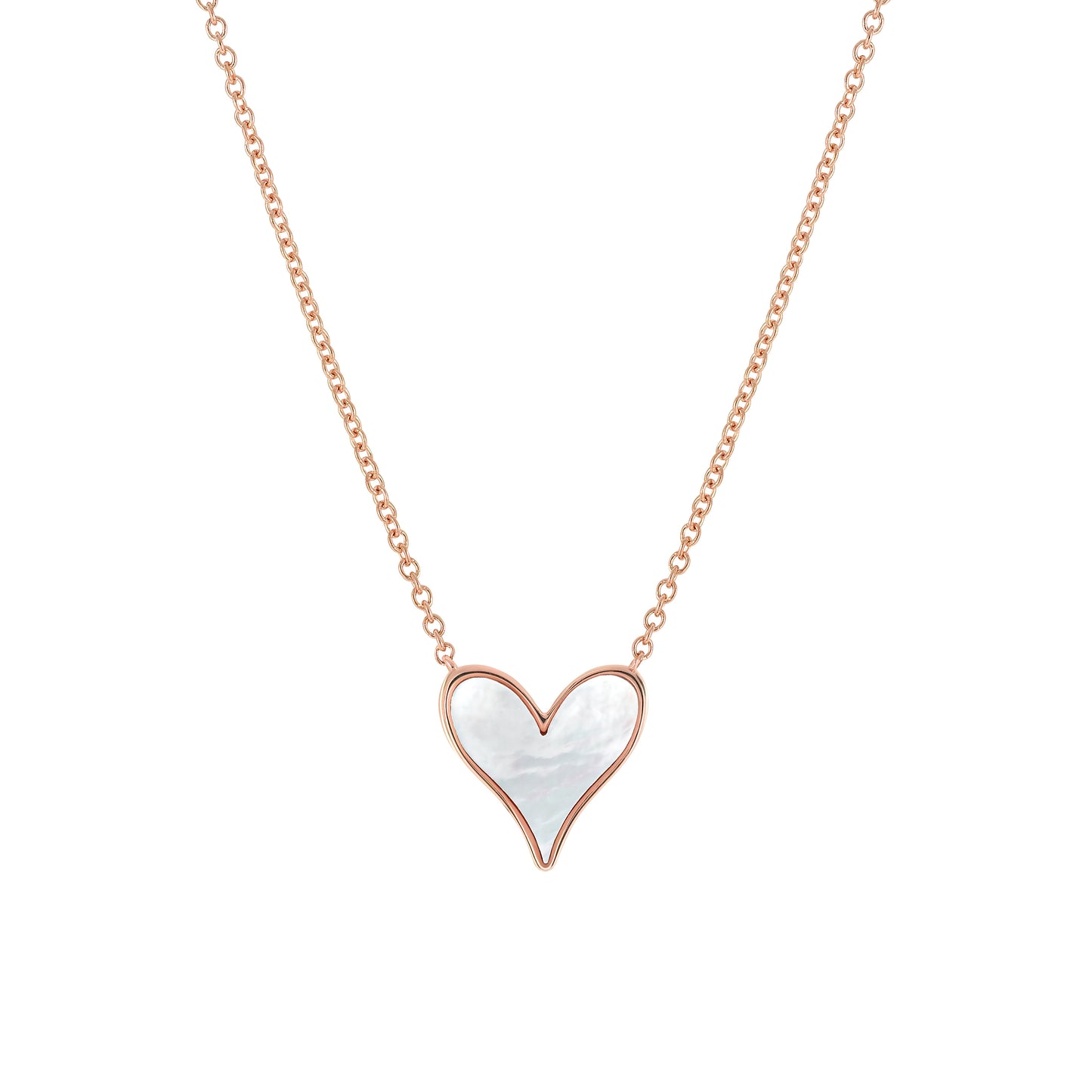Love Pendant 9mm in 18k Rose Gold and Mother-of-Pearl, Medium