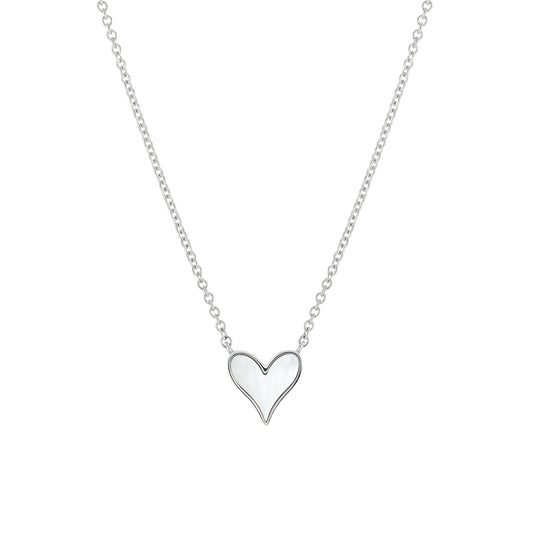 Love Pendant 7mm in Sterling Silver and Mother-of-Pearl, Small