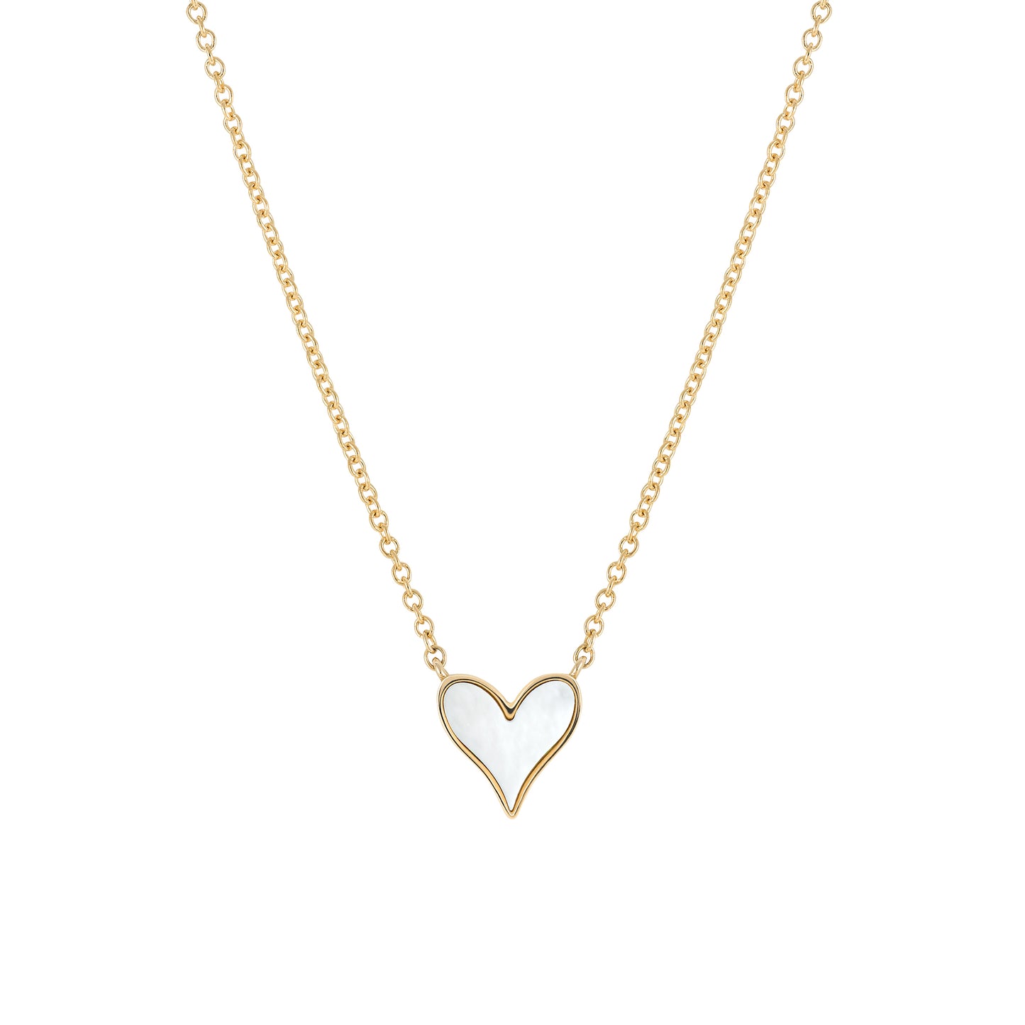 Love Pendant 7mm in 18k Yellow Gold and Mother-of-Pearl, Small