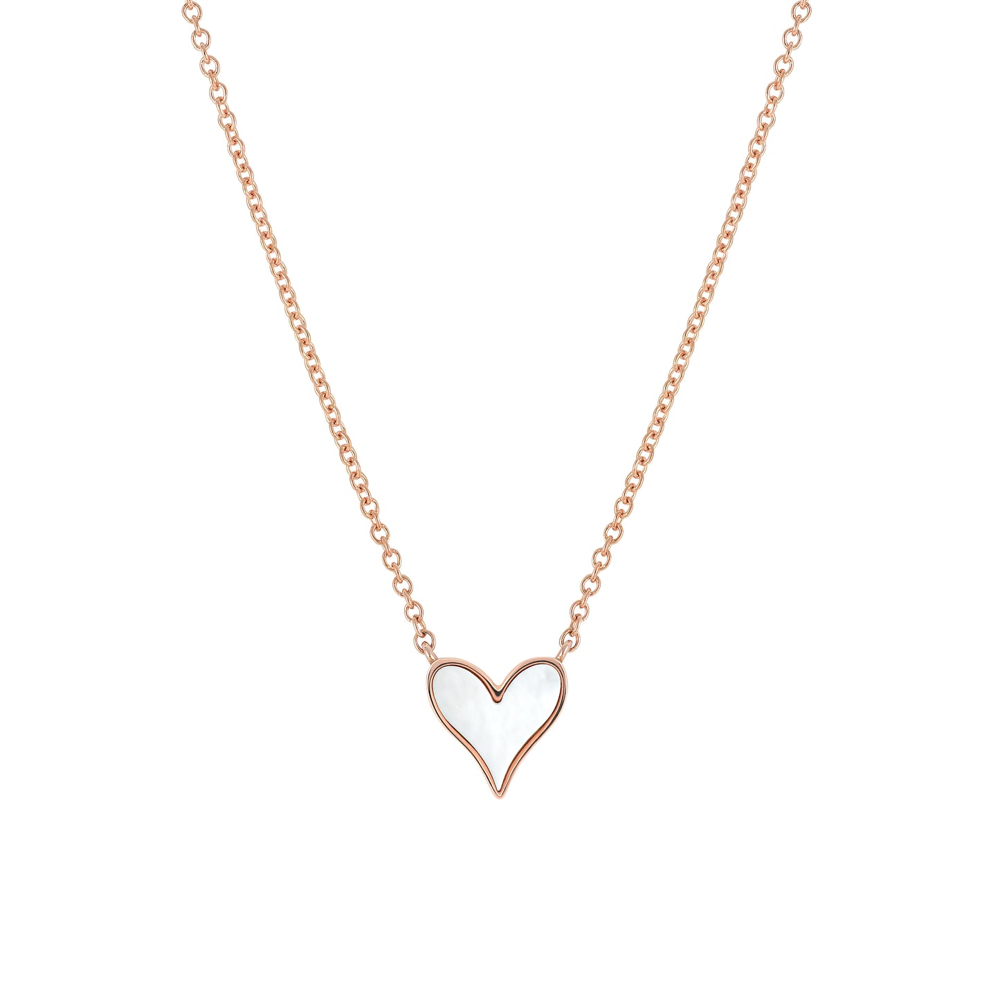 Love Pendant 7mm in 18k Rose Gold and Mother-of-Pearl, Small