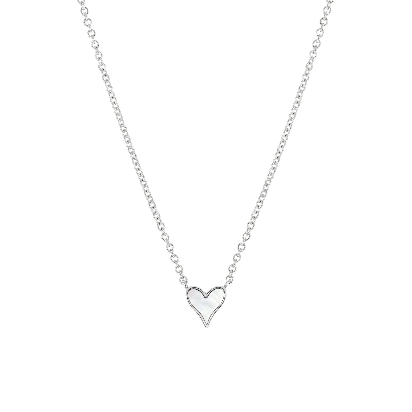 Love Pendant 5mm in Sterling Silver and Mother-of-Pearl, Mini