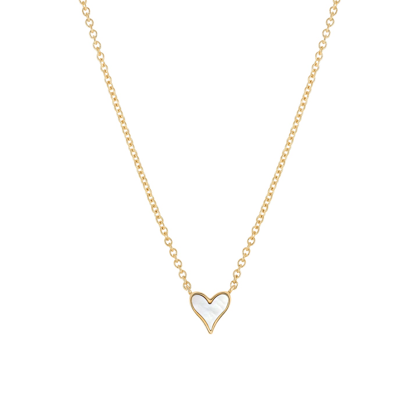 Love Pendant 5mm in 18k Yellow Gold and Mother-of-Pearl, Mini
