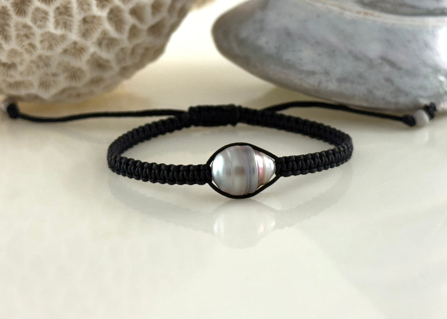 Fiji White Brown Circle 9.75mm Pearl Bracelet