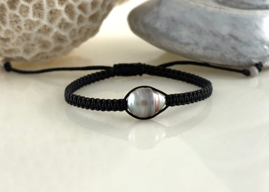 Fiji White Brown Circle 9.75mm Pearl Bracelet