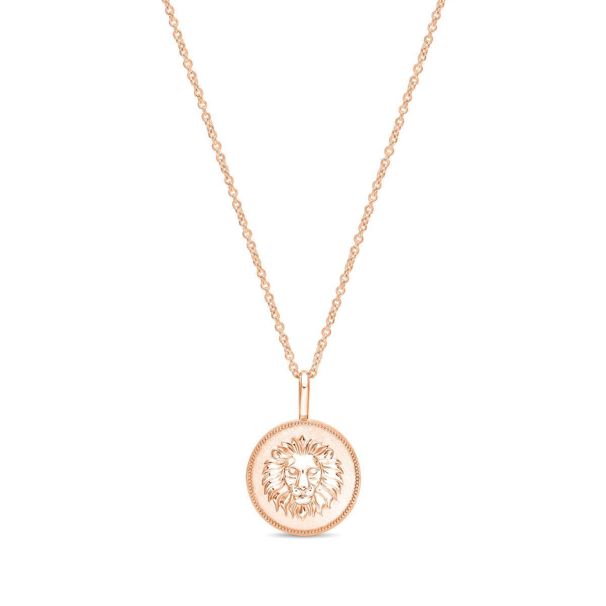 Lion Pendant 12mm in 14k Rose Gold