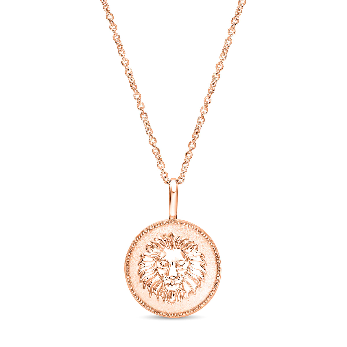 Lion Pendant 19mm in 14k Rose Gold