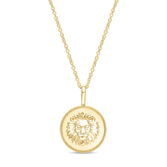 Lion Pendant 19mm in 14k Yellow Gold