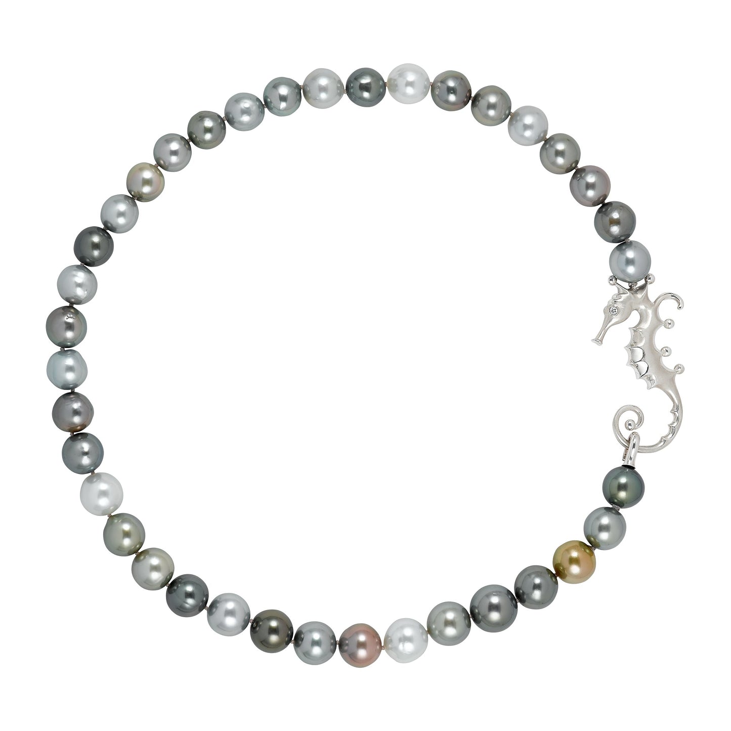 Angela Cummings Tahitian Pearl Strand with Sterling Silver Seahorse Clasp