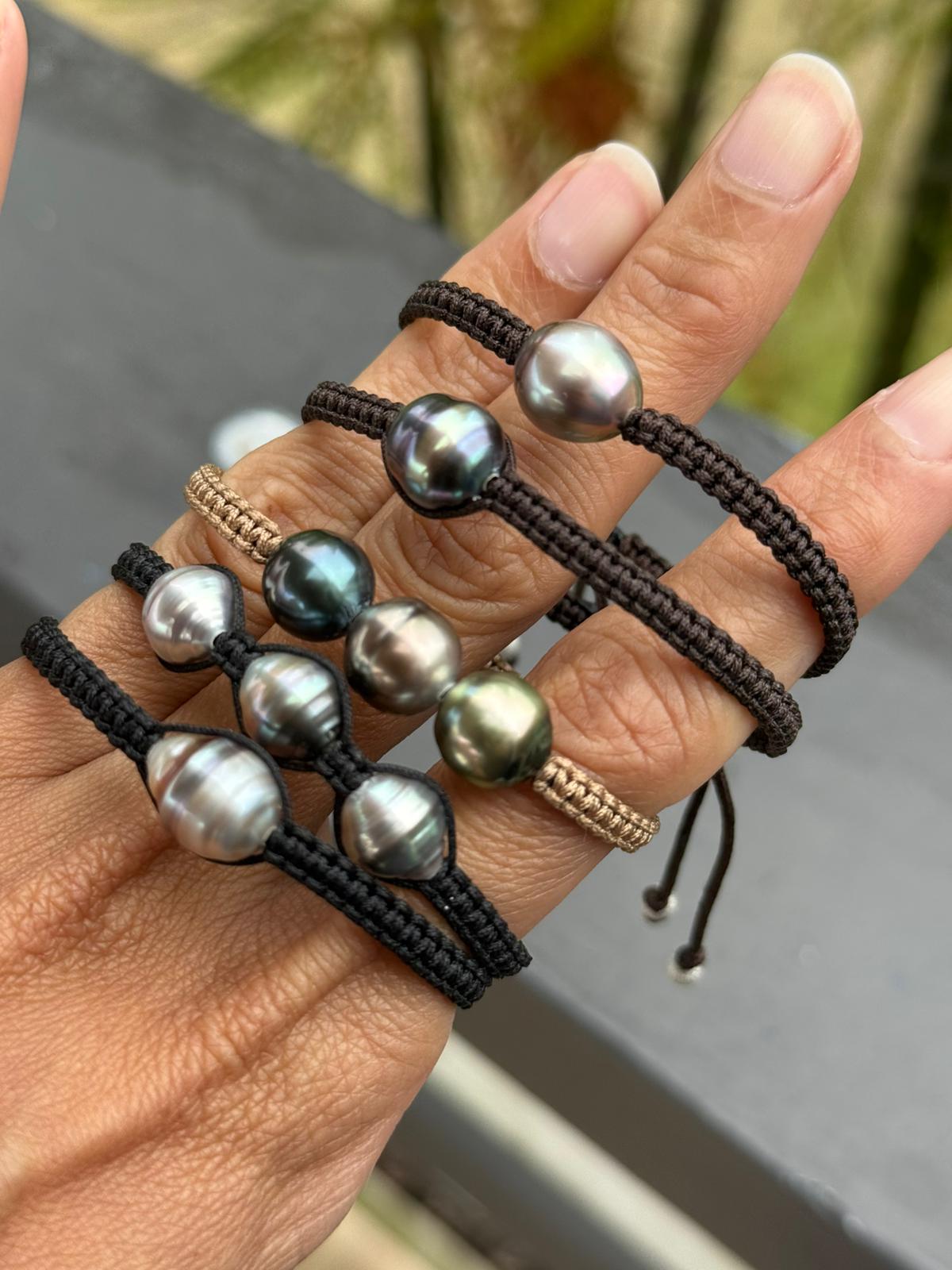 Fiji White Brown Circle 9.75mm Pearl Bracelet