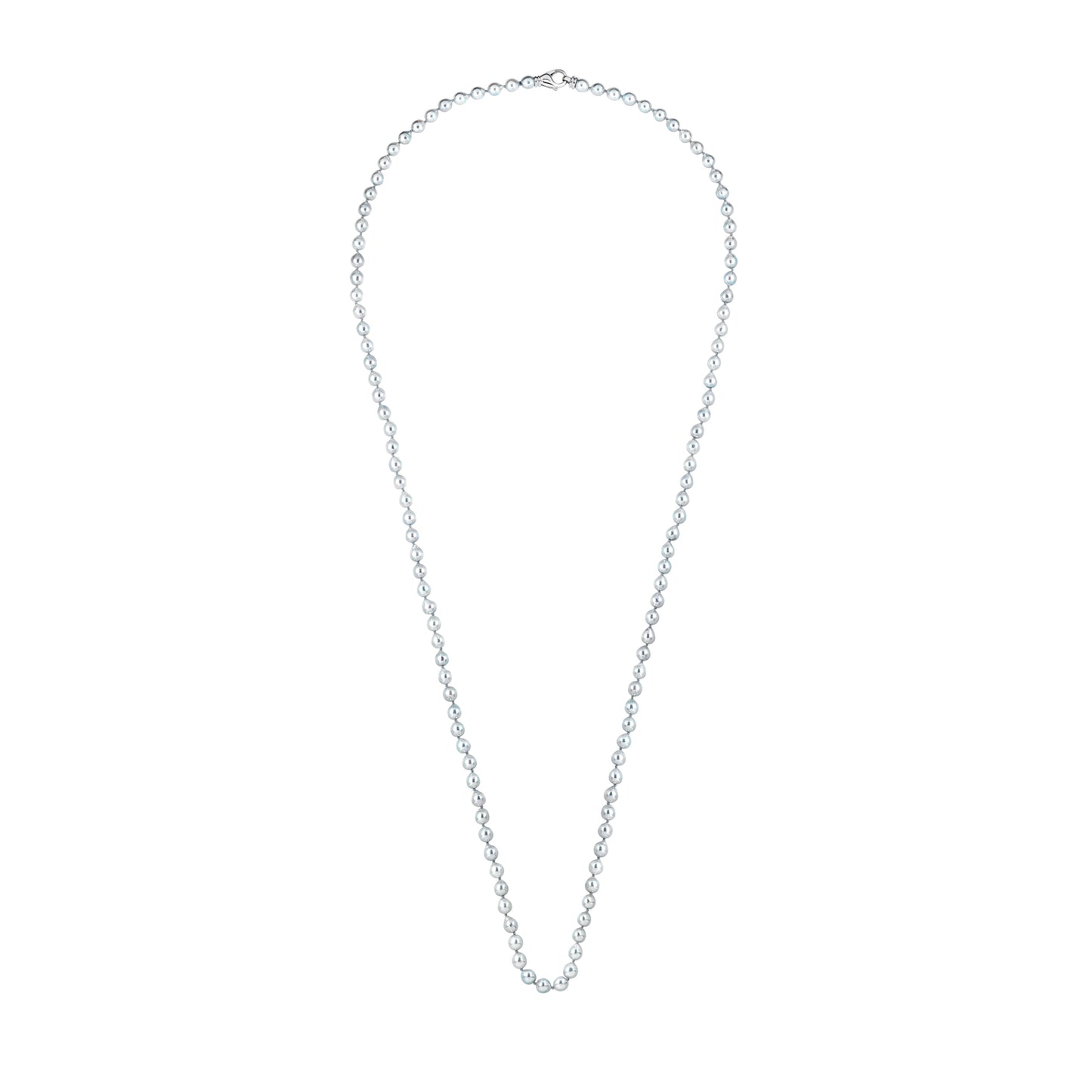 Akoya Silver-Blue Opera 6.0-6.5mm Pearl Strand with Sterling Silver Lobster Clasp