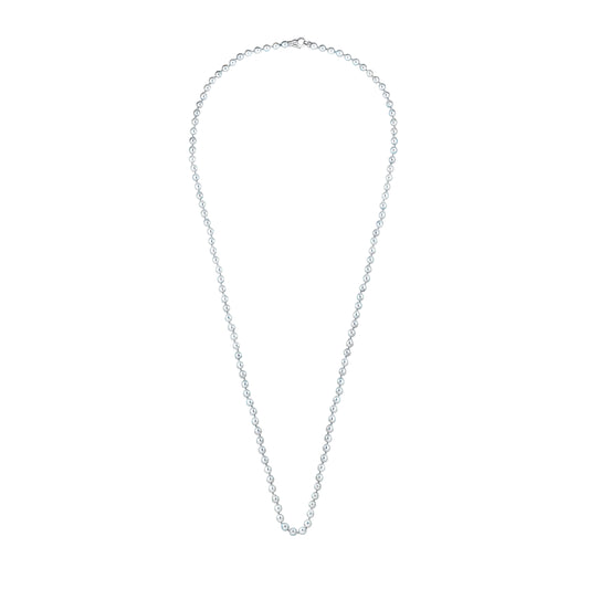 Akoya Silver-Blue Pearl Opera Strand with Sterling Silver Lobster Clasp