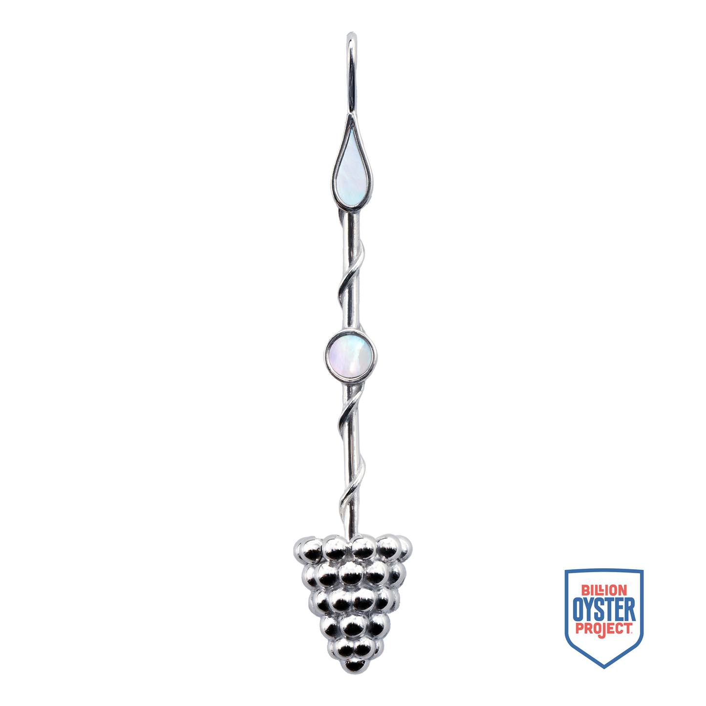 Prosperity Wand Pendant in Sterling Silver and Mother-of-Pearl
