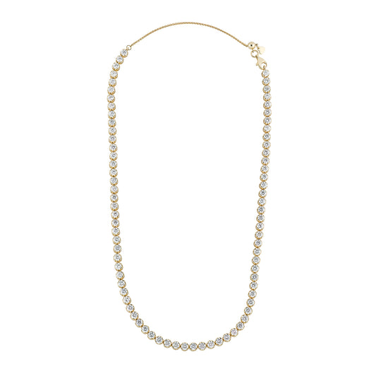 Tennis Necklace 14k Yellow Gold 11 ct tw