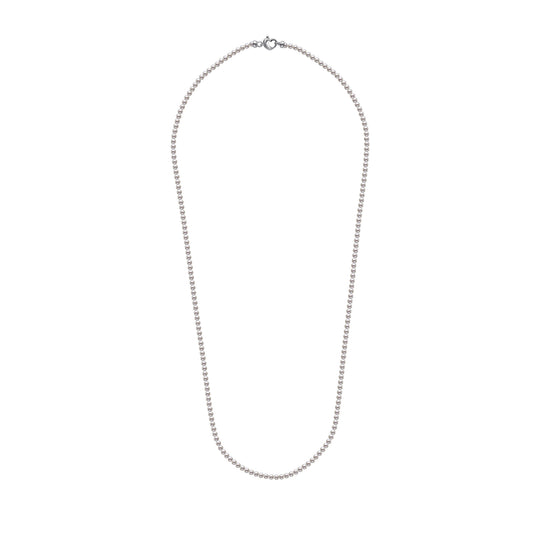 Akoya Mini White Opera Length Pearl Strand with Sterling Silver Heart Clasp