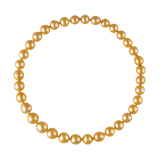 JEWELMER Semi Baroque Light Champagne South Sea Pearl Strand